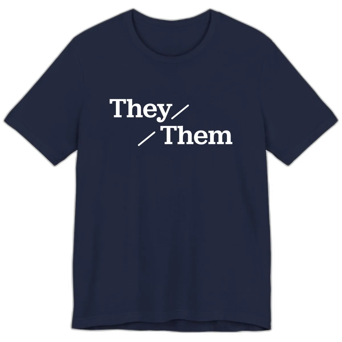 They Them Pronouns Pride Premium T-Shirt in Navy