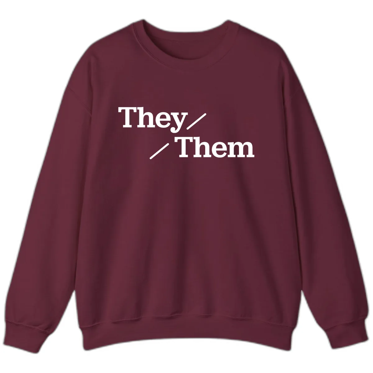 They Them Pronouns Pride Sweatshirt in Maroon