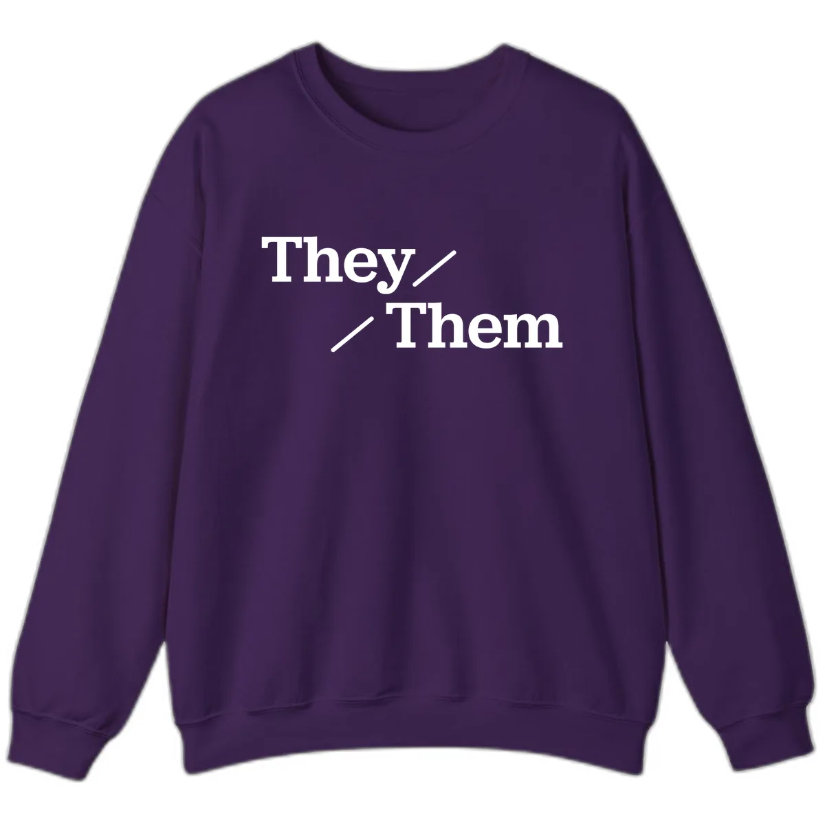 They Them Pronouns Pride Sweatshirt in Purple