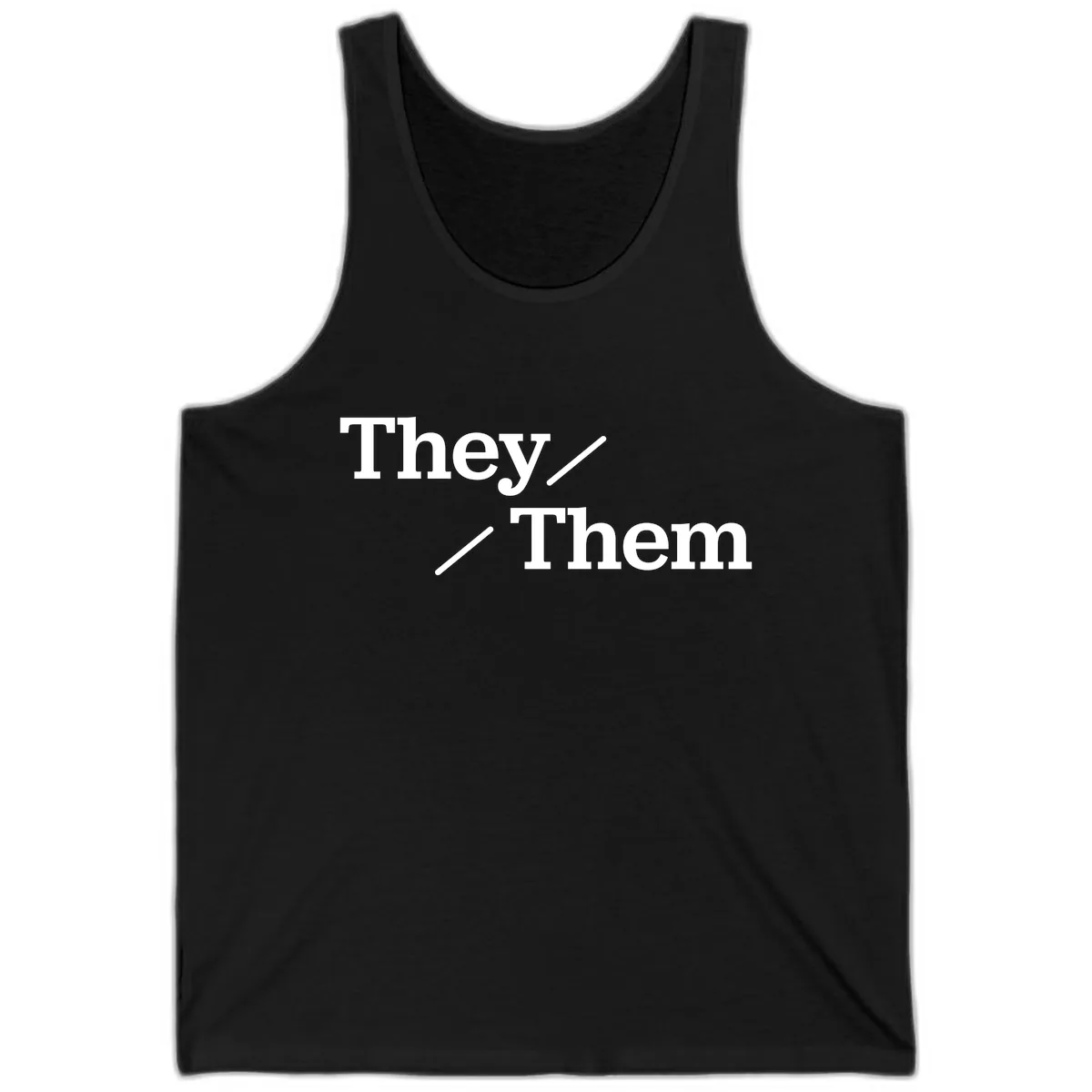 They Them Pronouns Pride Tank in Black