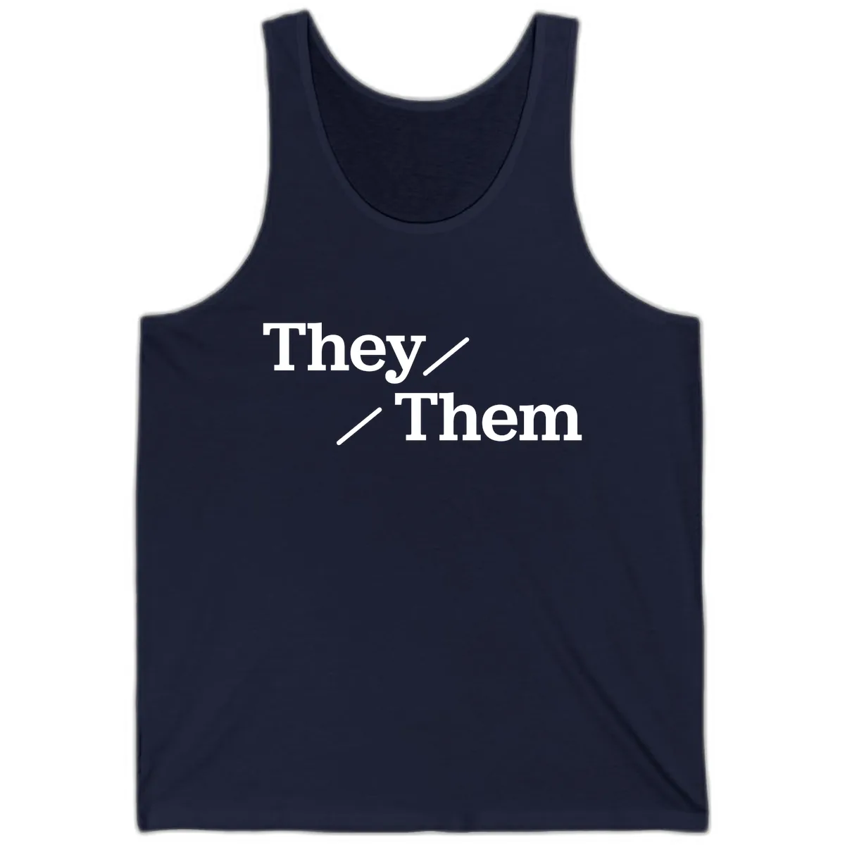 They Them Pronouns Pride Tank in Navy