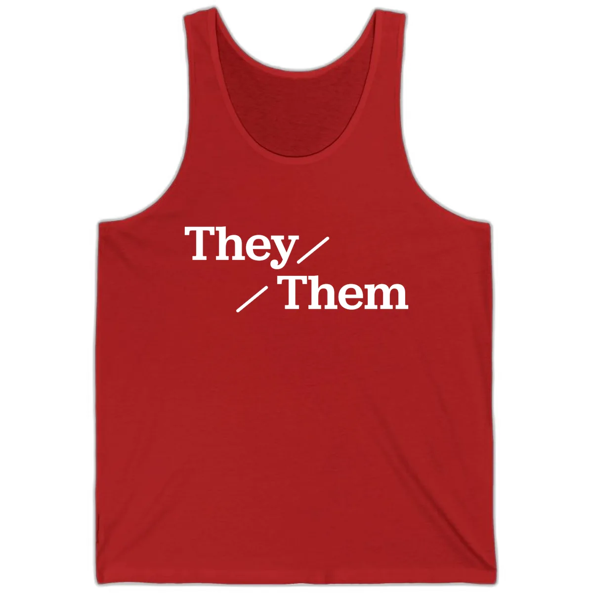 They Them Pronouns Pride Tank in Red