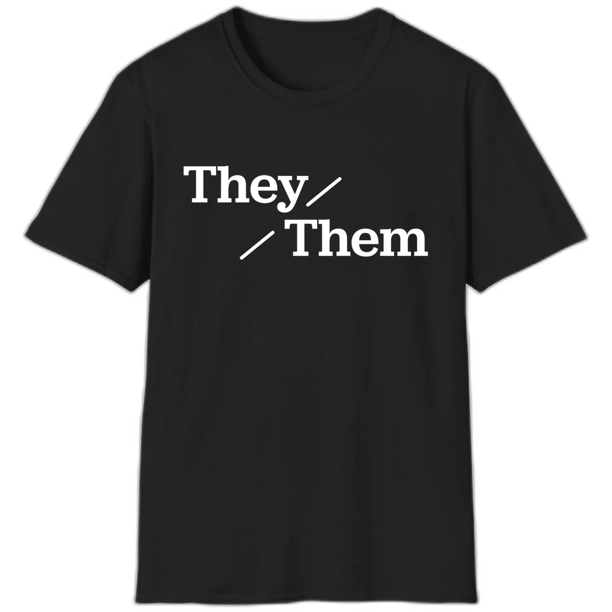 They Them Pronouns Pride T-Shirt in Black
