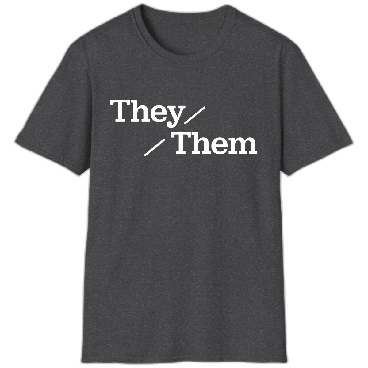 They Them Pronouns Pride T-Shirt in Dark Heather