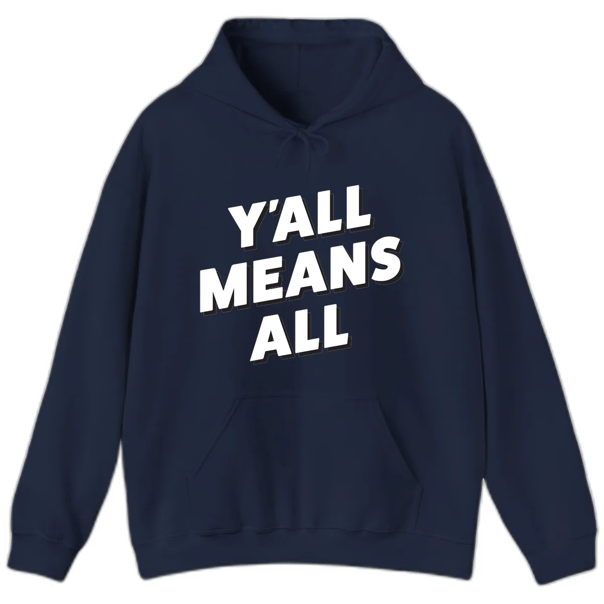 Y'all Means All Hoodie in Navy