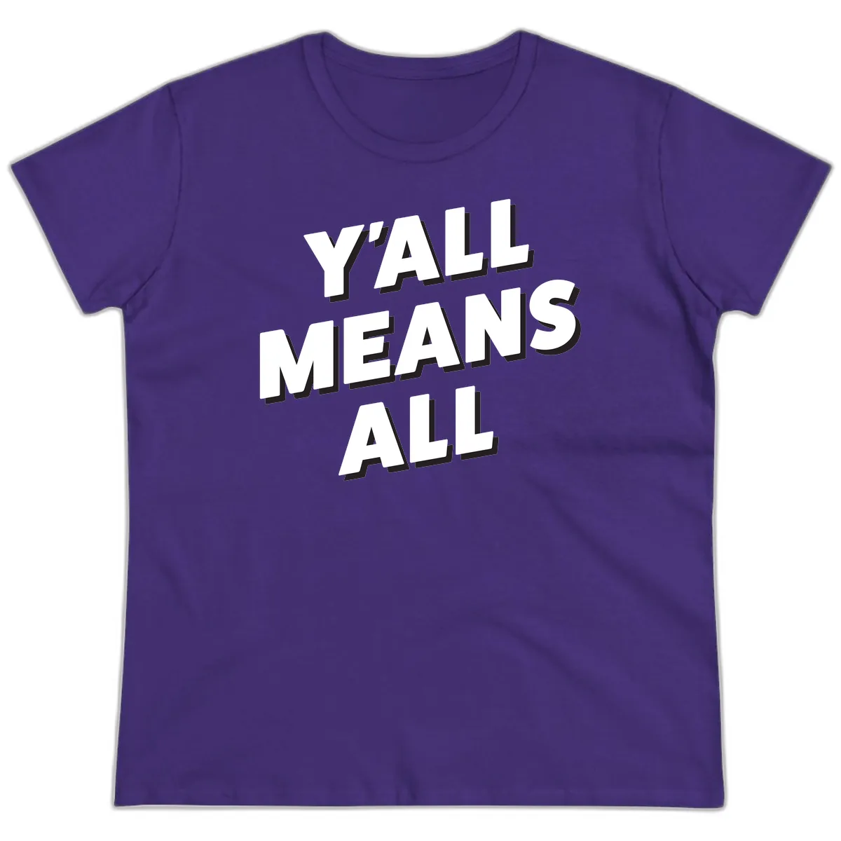 Y'all Means All Ladies Tee in Purple