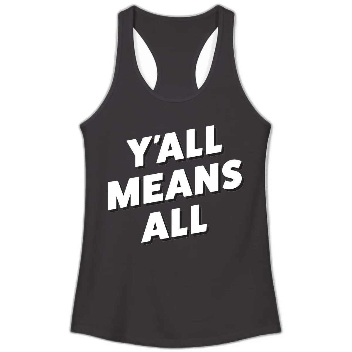 Y'all Means All Ladies Tank in Black