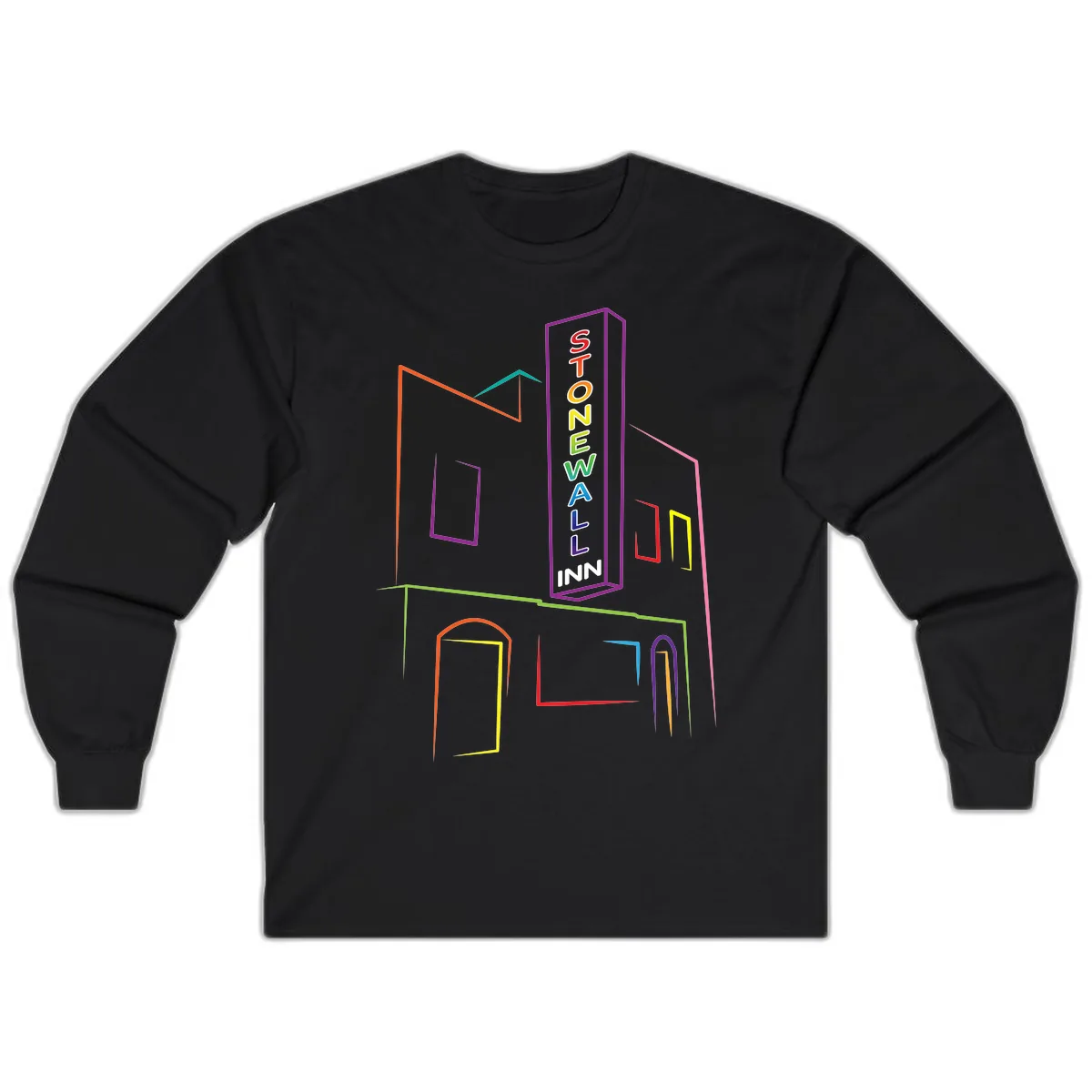 Stonewall Inn Neon Sign Long Sleeve in Black