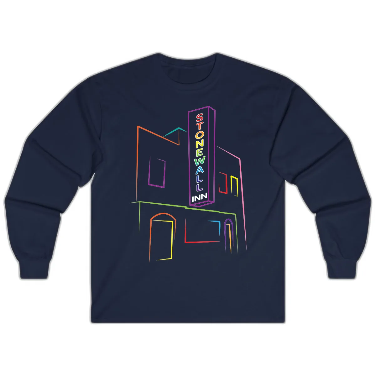 Stonewall Inn Neon Sign Long Sleeve in Navy