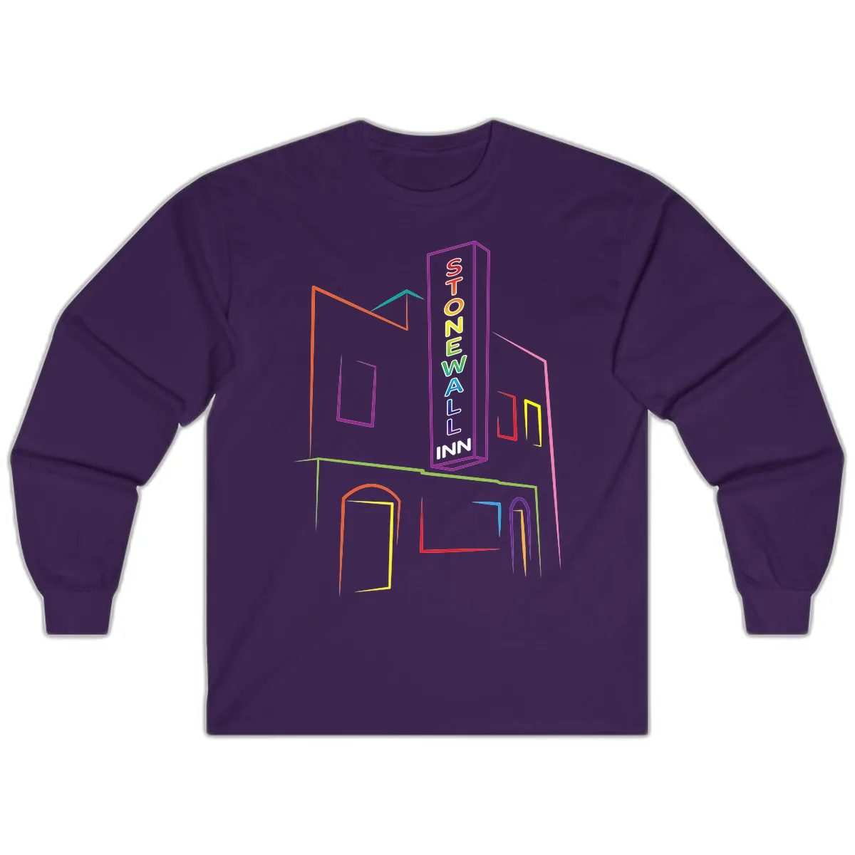 Stonewall Inn Neon Sign Long Sleeve in Purple