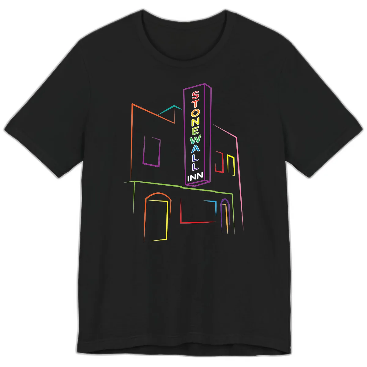 Stonewall Inn Neon Sign Premium T-Shirt in Black