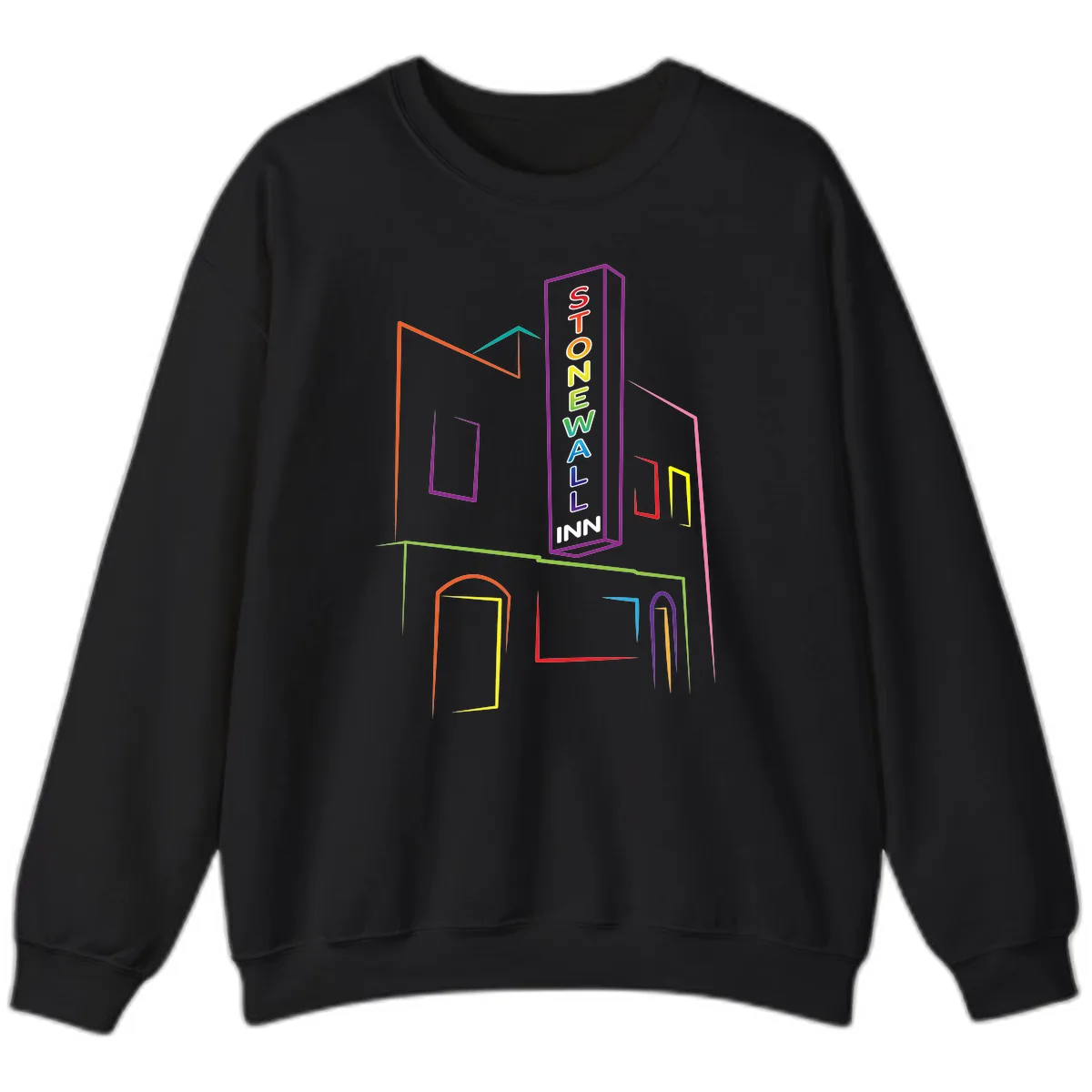 Stonewall Inn Neon Sign Sweatshirt in Black