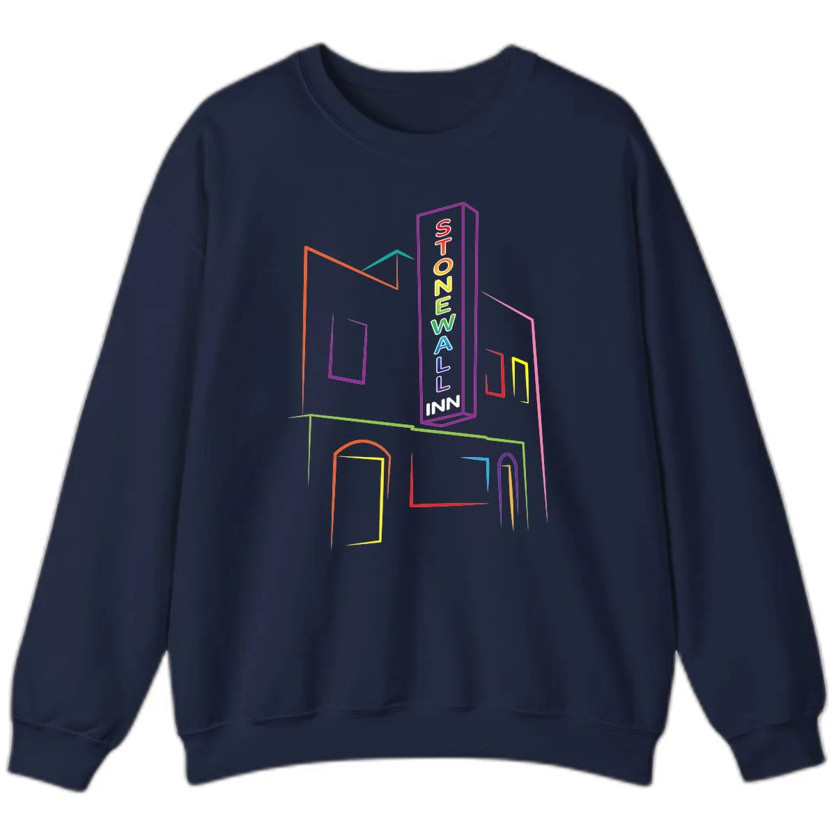 Stonewall Inn Neon Sign Sweatshirt in Navy