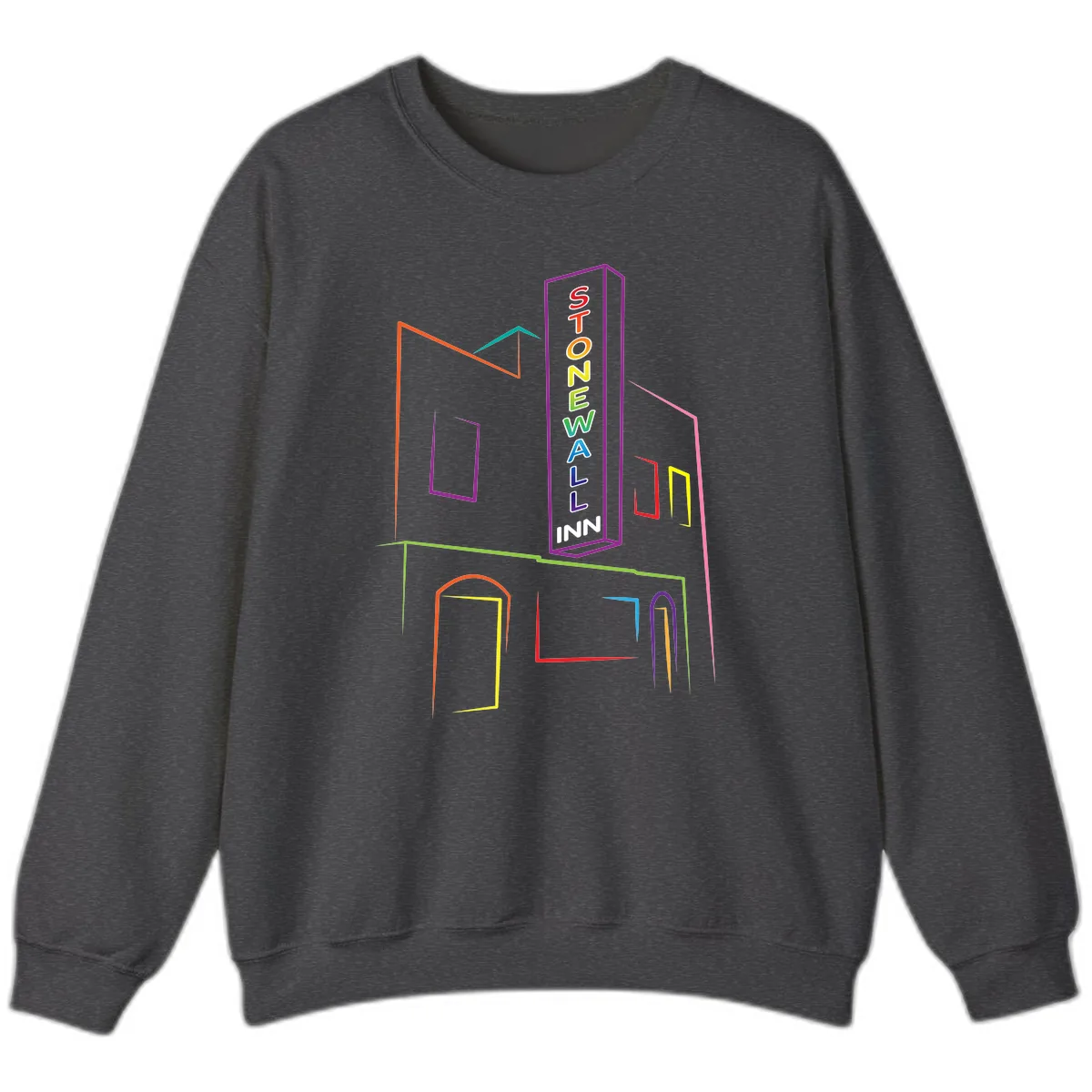 Stonewall Inn Neon Sign Sweatshirt in Dark Heather