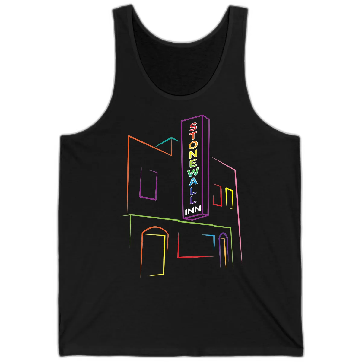 Stonewall Inn Neon Sign Tank in Black