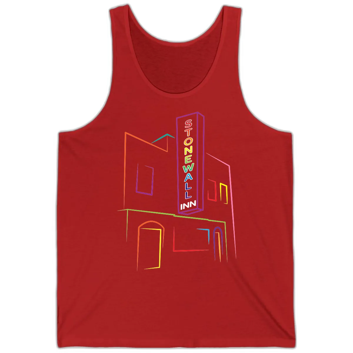 Stonewall Inn Neon Sign Tank in Red