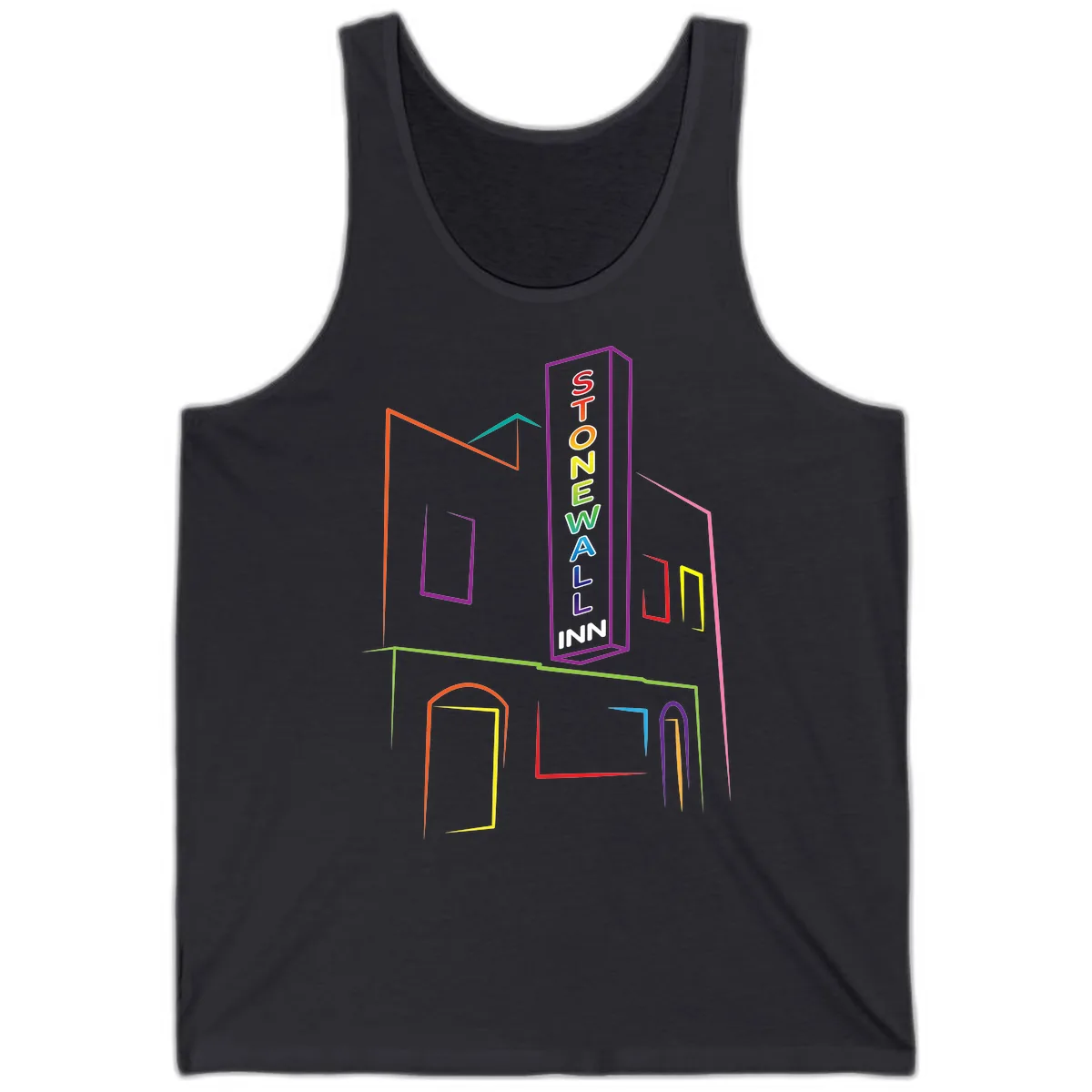 Stonewall Inn Neon Sign Tank in Dark Grey