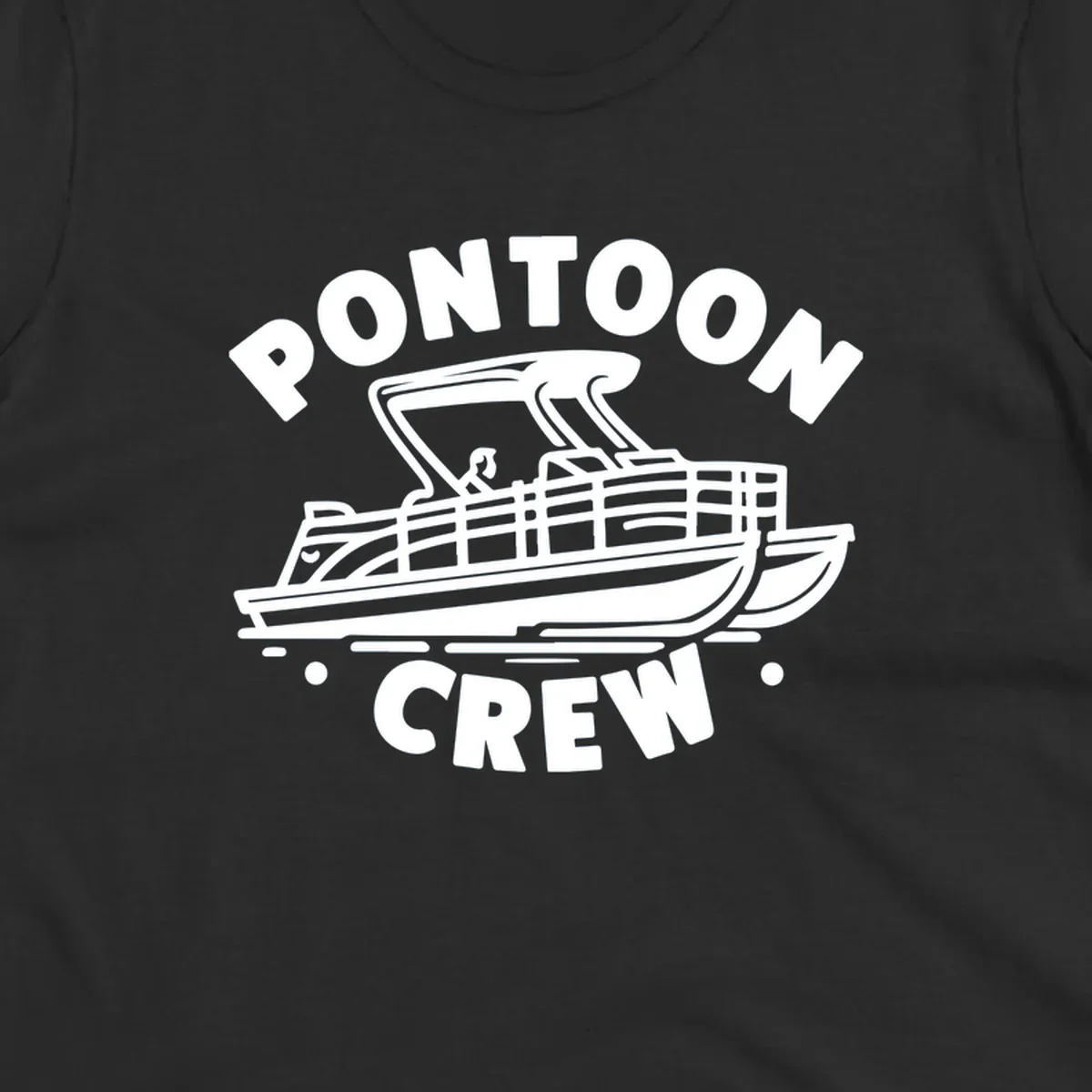 Pontoon crew boat illustration with text, for pontoon-crew-boat fans.