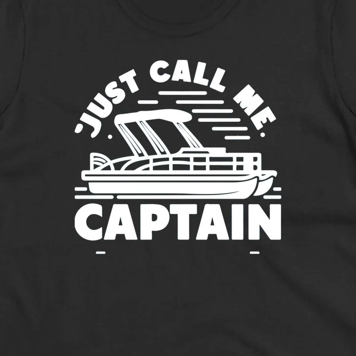 Just Call Me Captain pontoon boat illustration with text. Primary keyword root: just-call-me-captain.