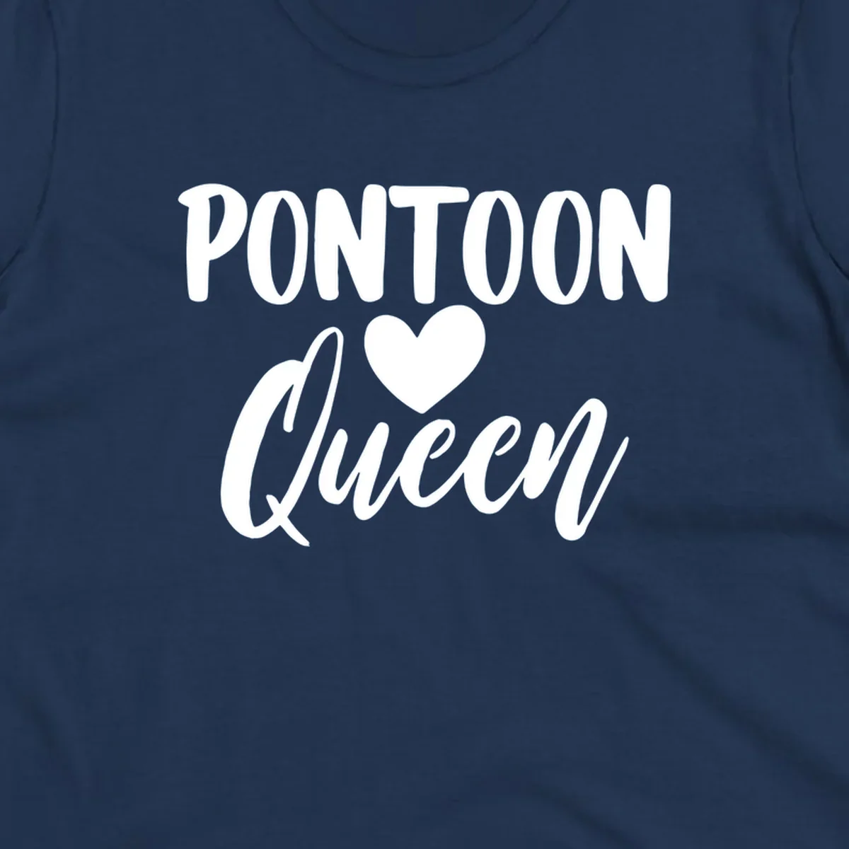 Pontoon Queen text with a heart graphic.