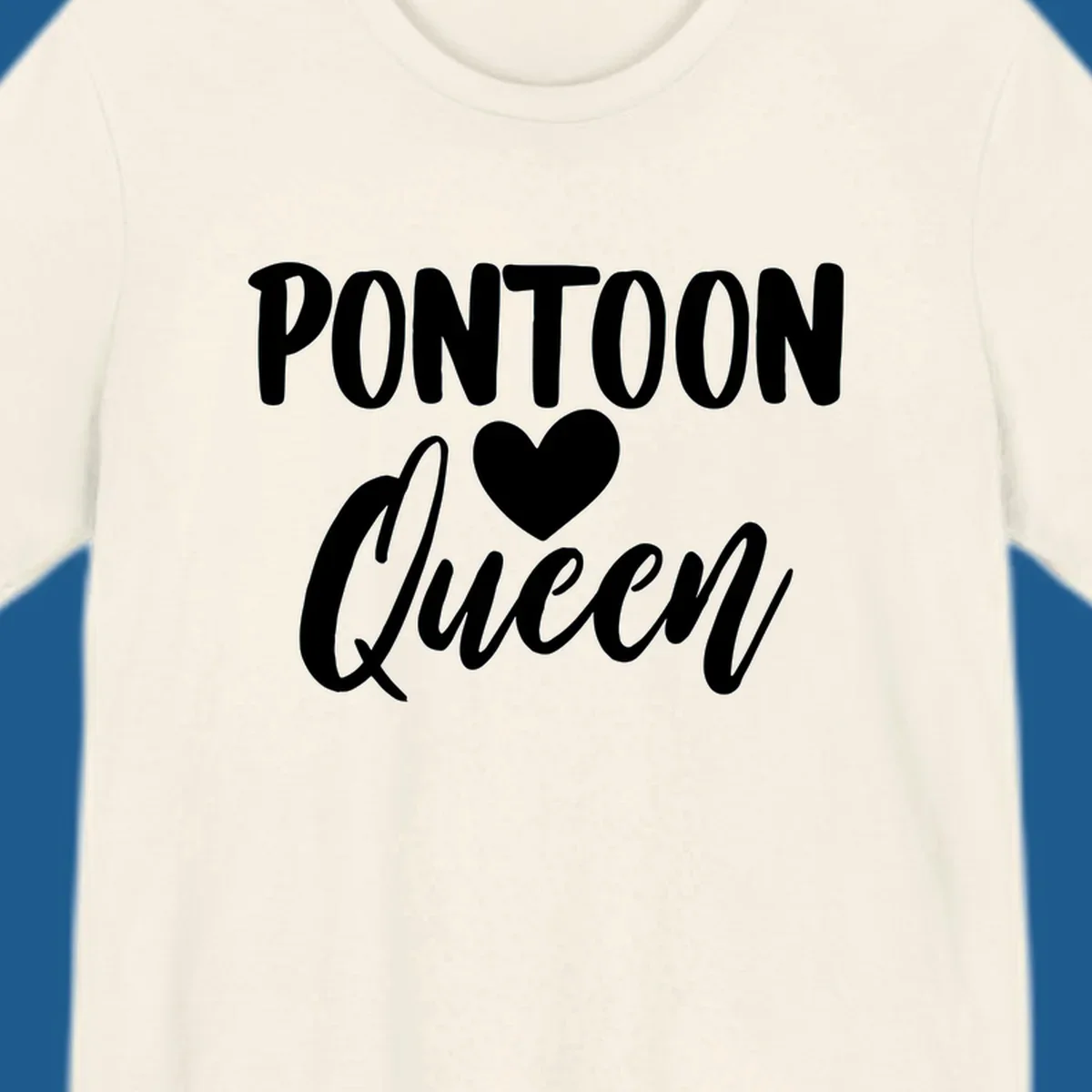 Pontoon Queen text with a heart graphic.