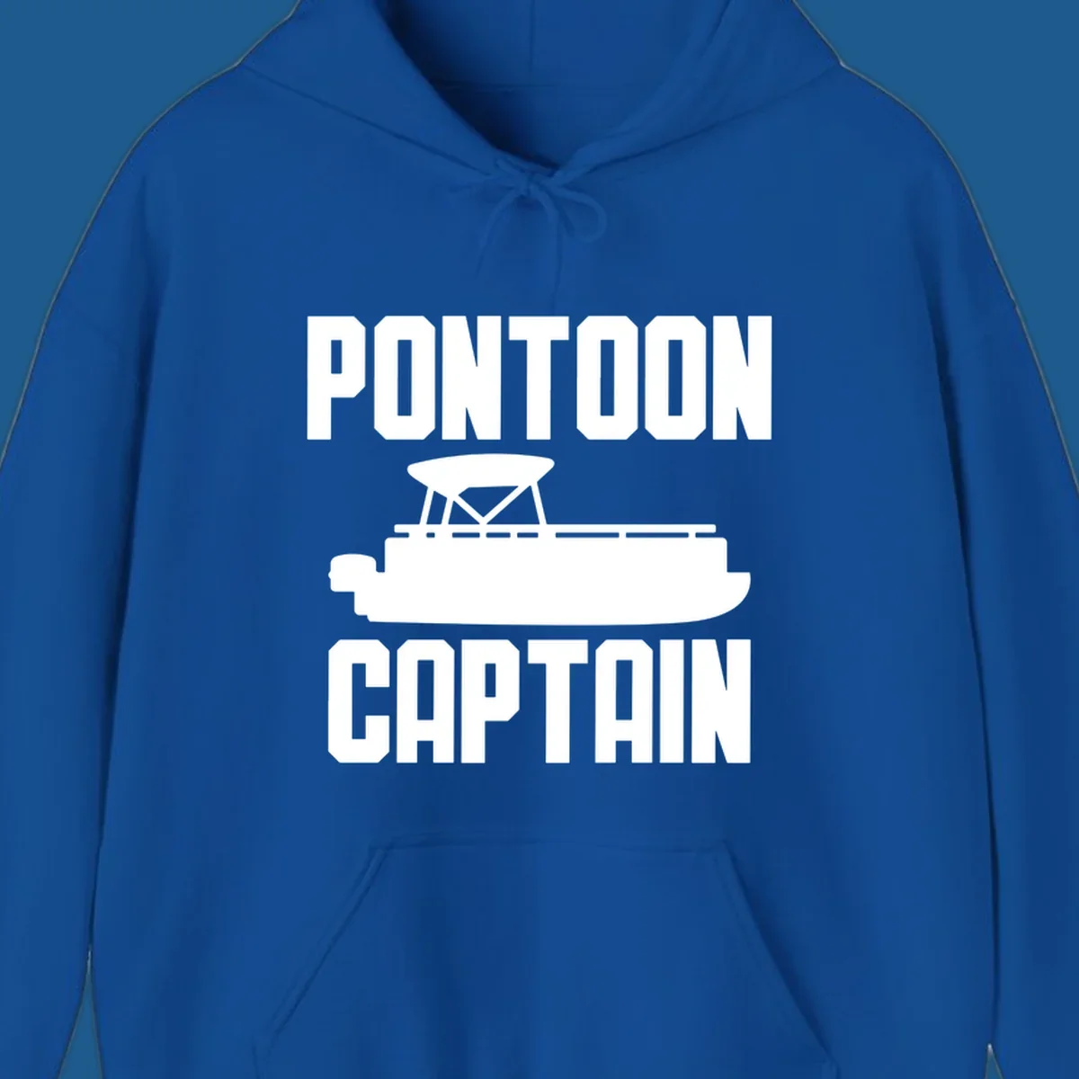 Pontoon Captain design featuring text and a pontoon boat silhouette.