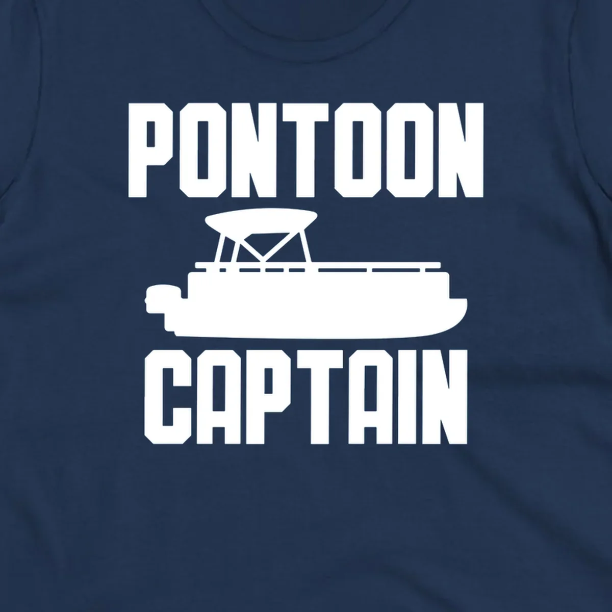 Pontoon Captain design featuring text and a pontoon boat silhouette.