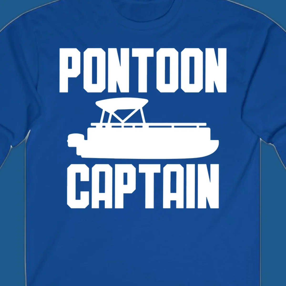Pontoon Captain design featuring text and a pontoon boat silhouette.