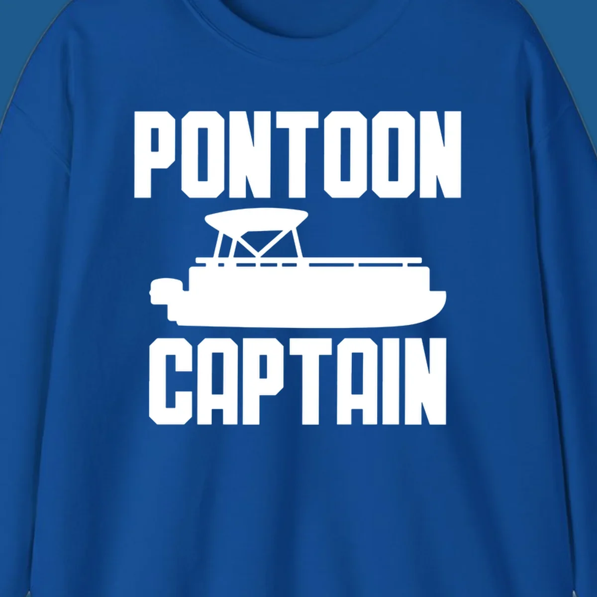 Pontoon Captain design featuring text and a pontoon boat silhouette.