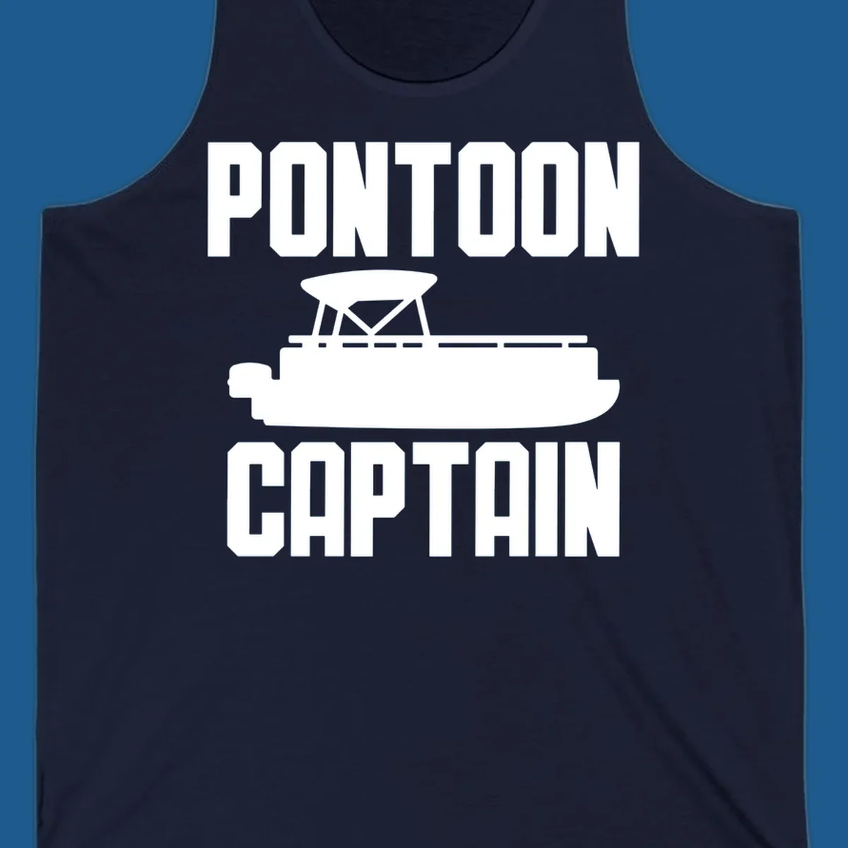 Pontoon Captain design featuring text and a pontoon boat silhouette.