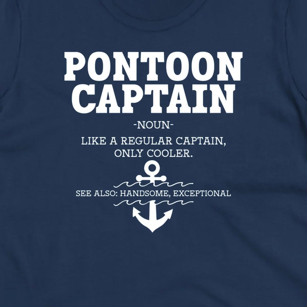 Pontoon Captain definition with anchor and waves illustration.