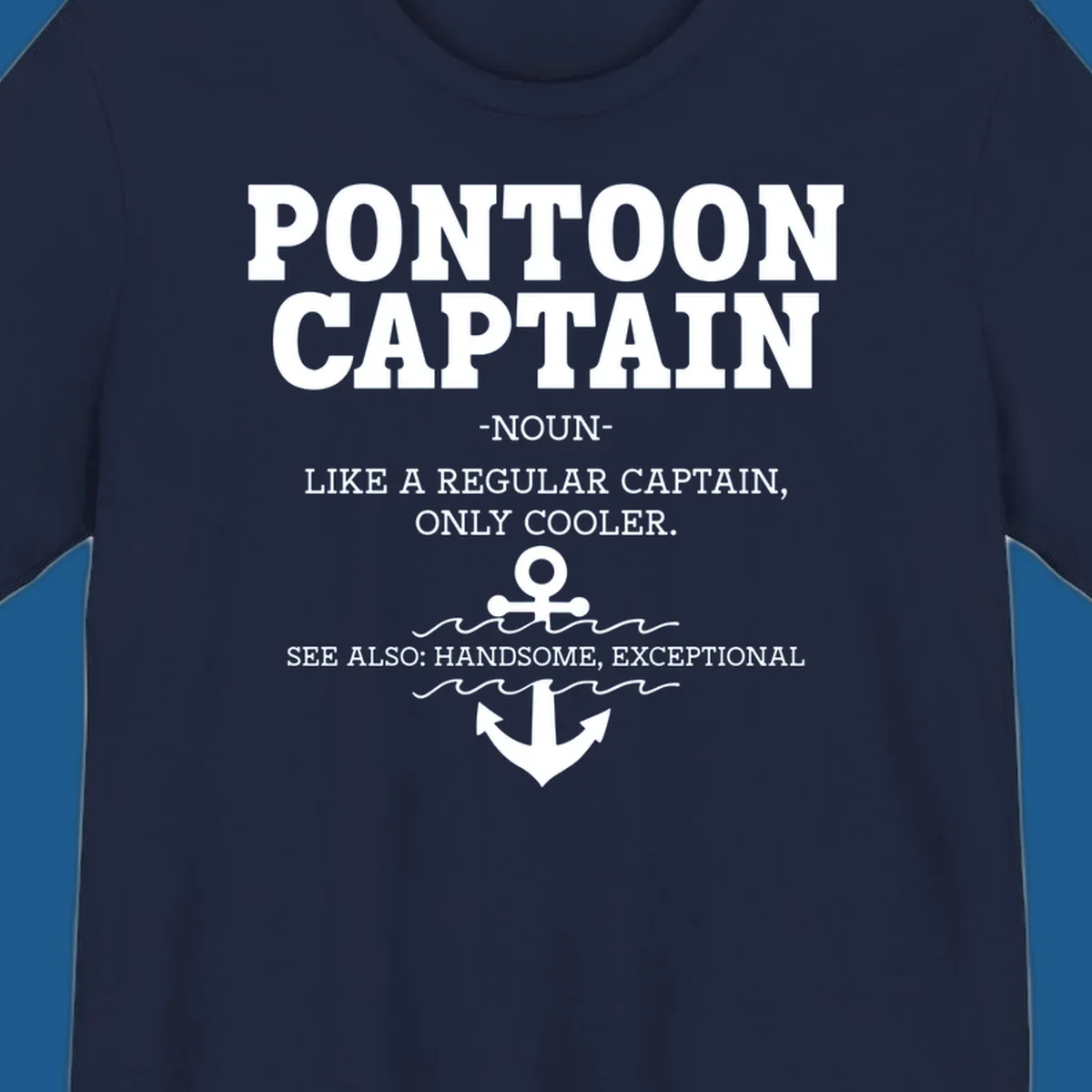 Pontoon Captain definition with anchor and waves illustration.