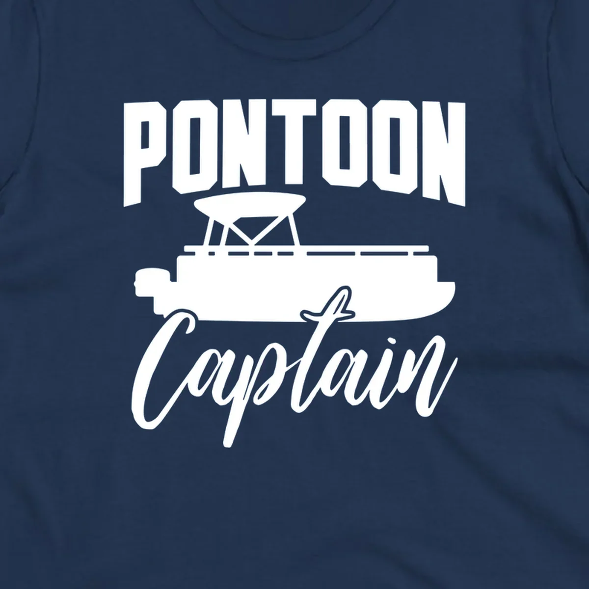 Pontoon Captain text and boat silhouette design