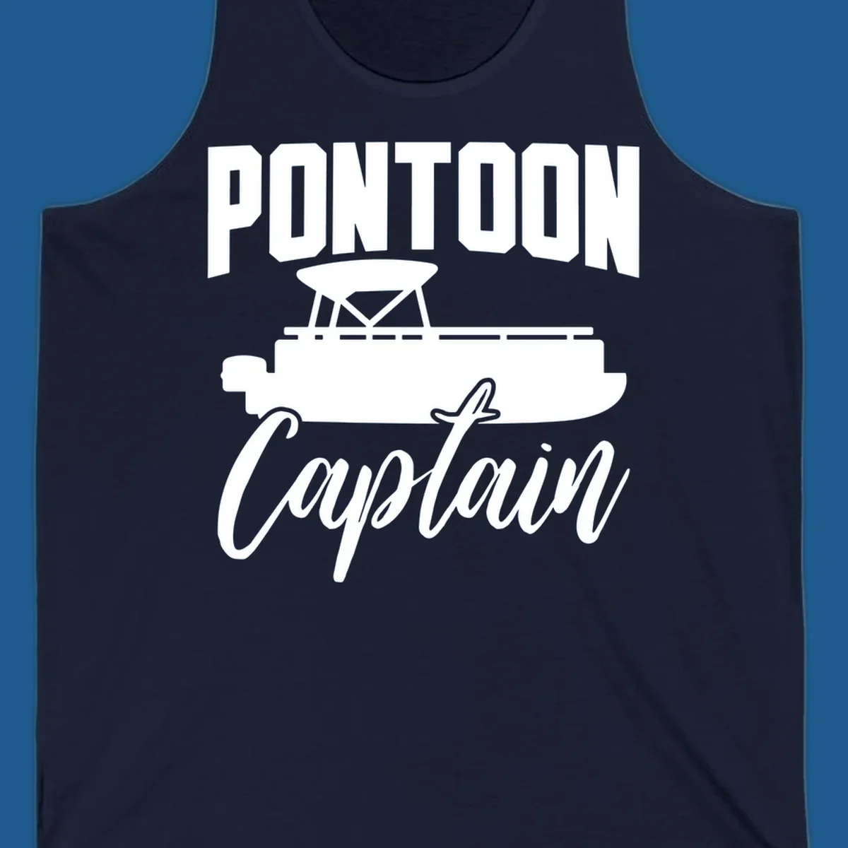 Pontoon Captain text and boat silhouette design