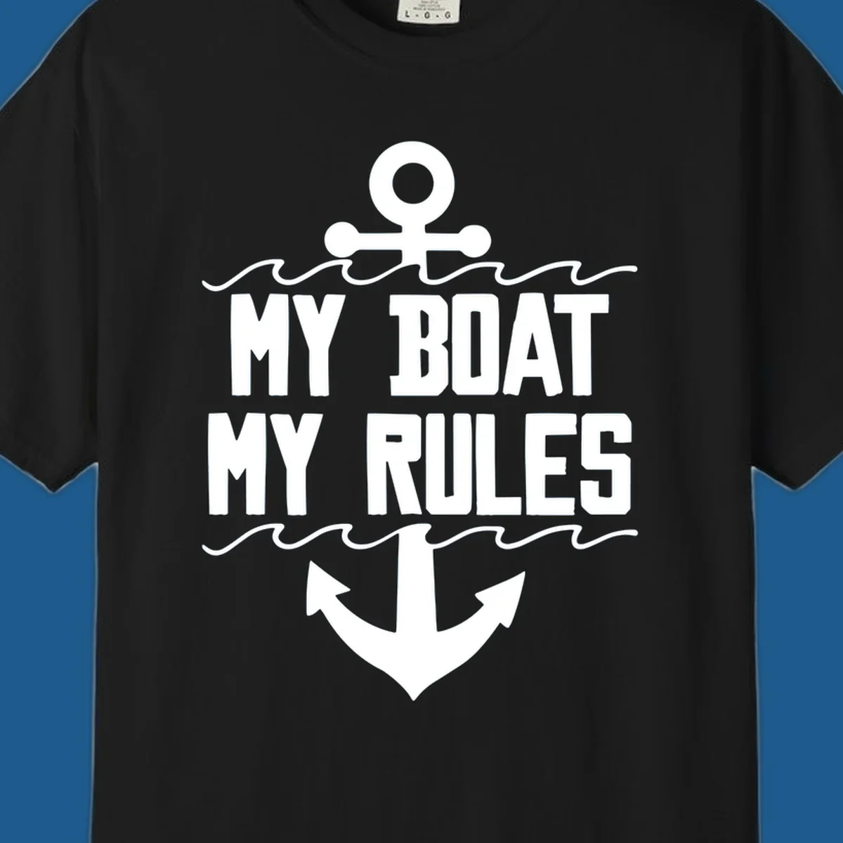My Boat My Rules anchor and waves design.