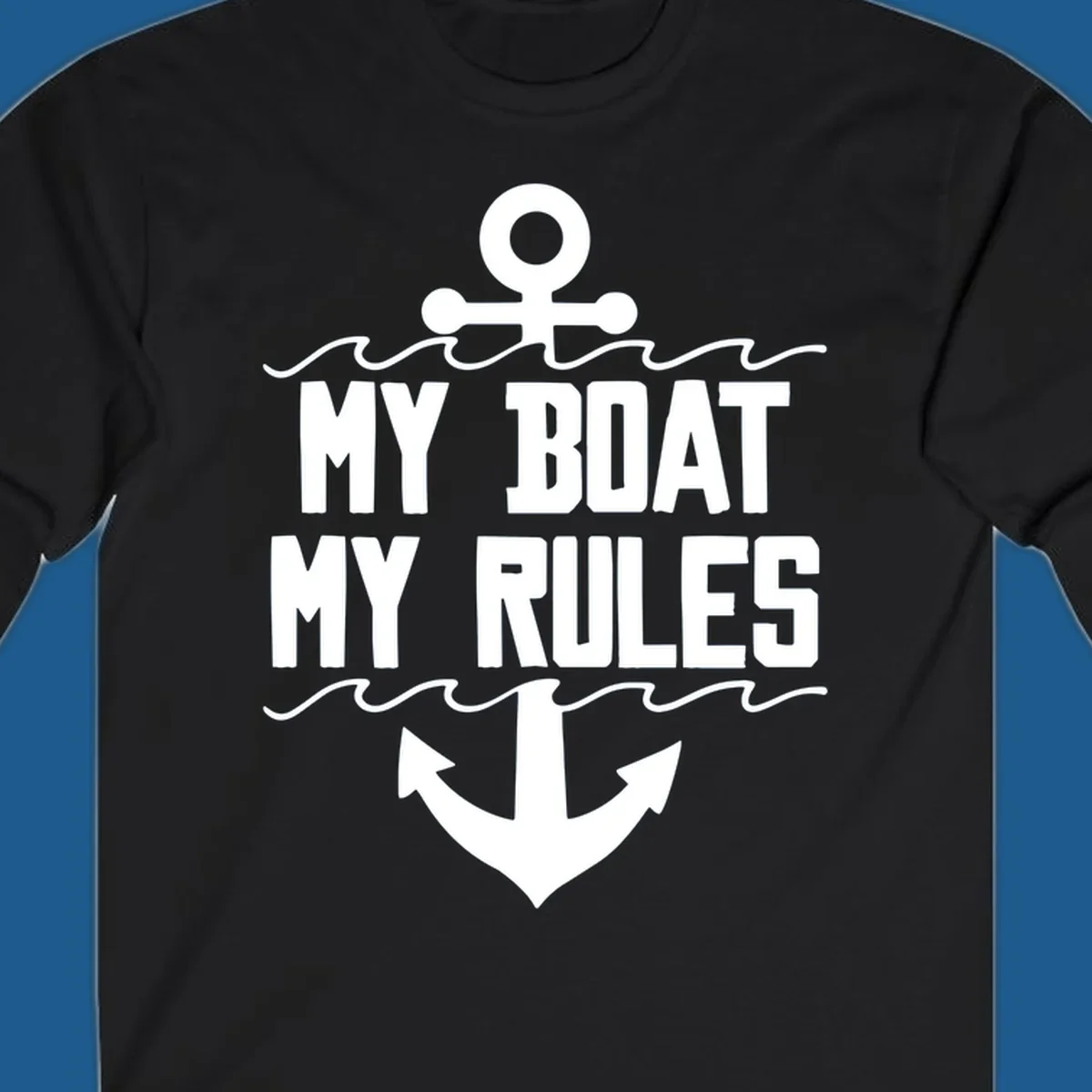 My Boat My Rules anchor and waves design.