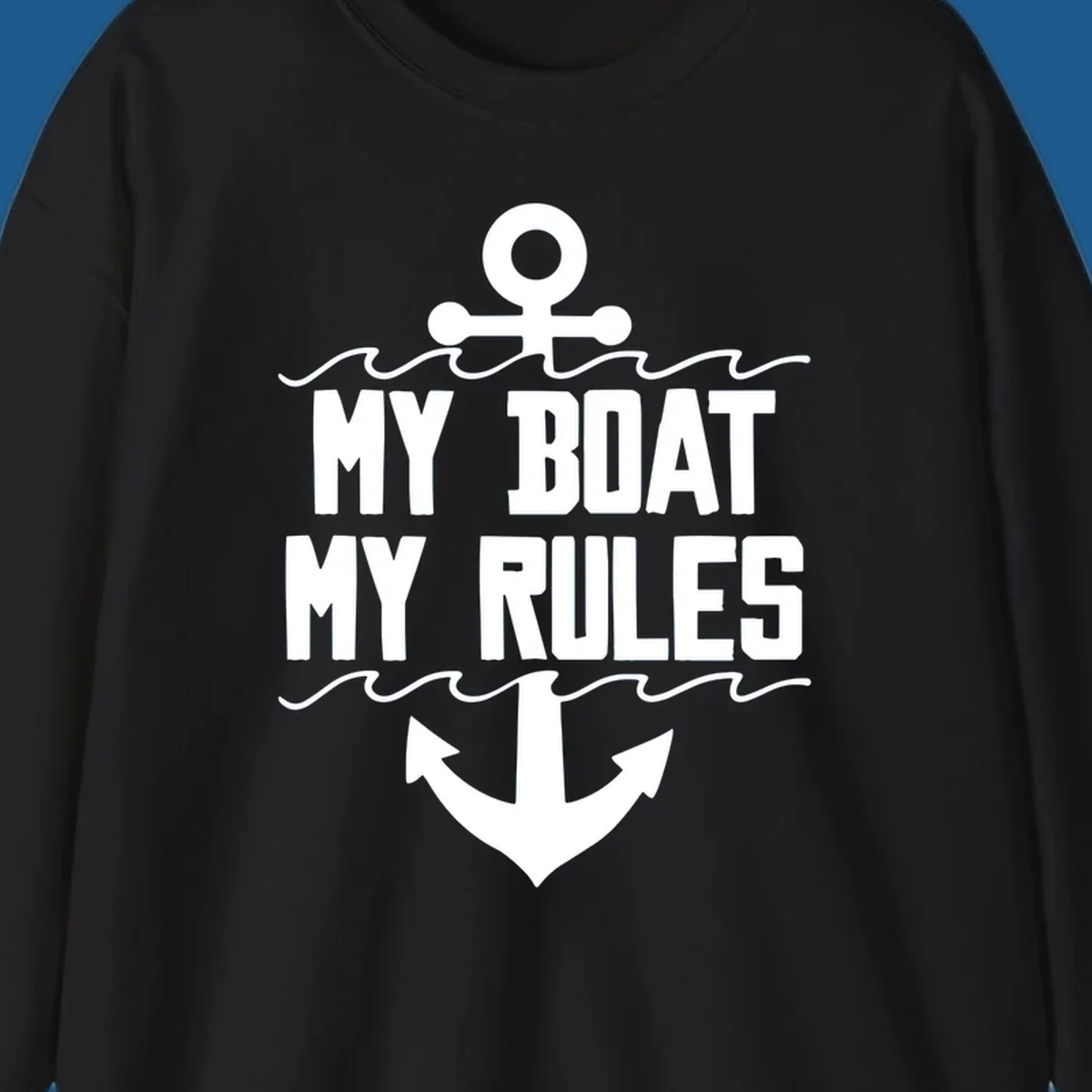My Boat My Rules anchor and waves design.