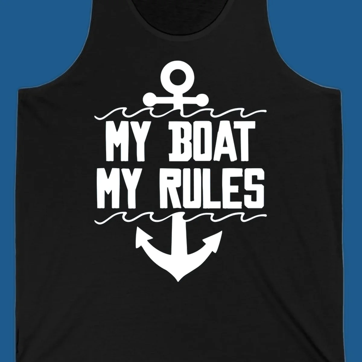 My Boat My Rules anchor and waves design.