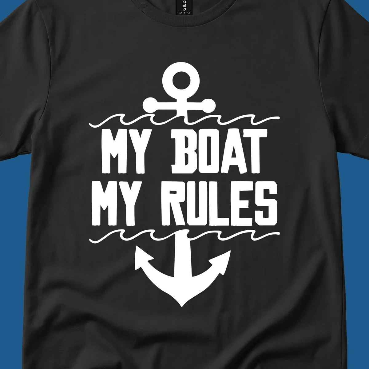 My Boat My Rules anchor and waves design.