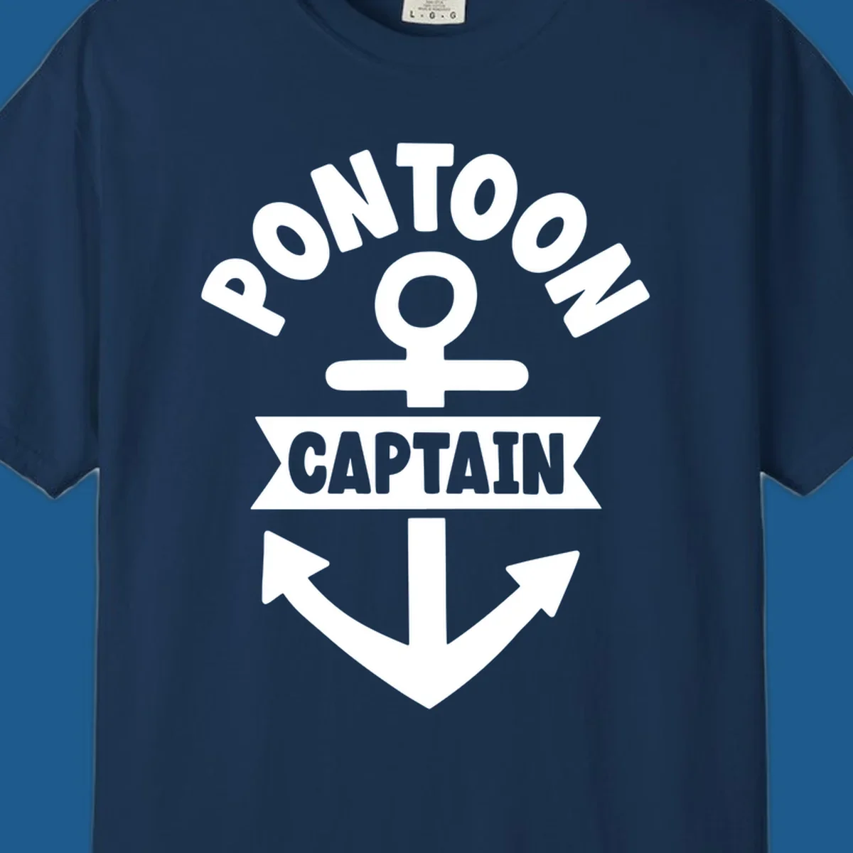 White pontoon captain anchor emblem design