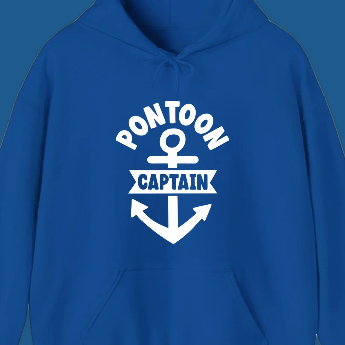 White pontoon captain anchor emblem design