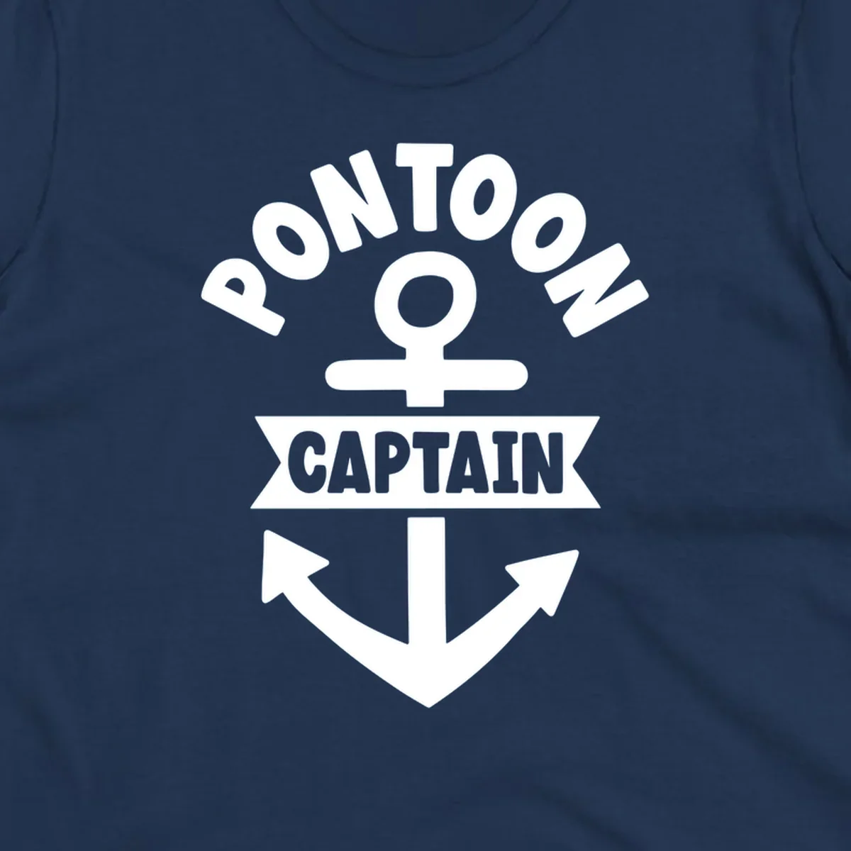White pontoon captain anchor emblem design