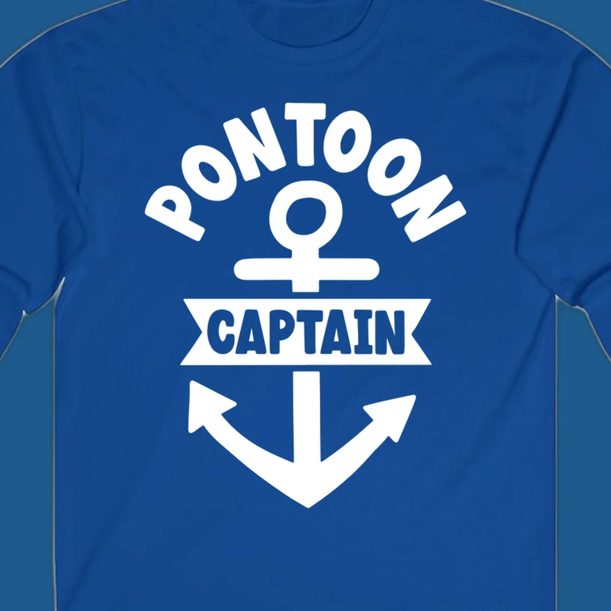 White pontoon captain anchor emblem design