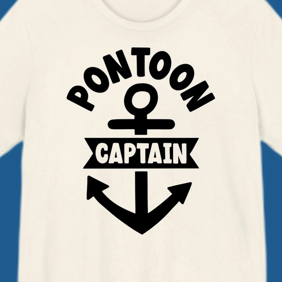 White pontoon captain anchor emblem design