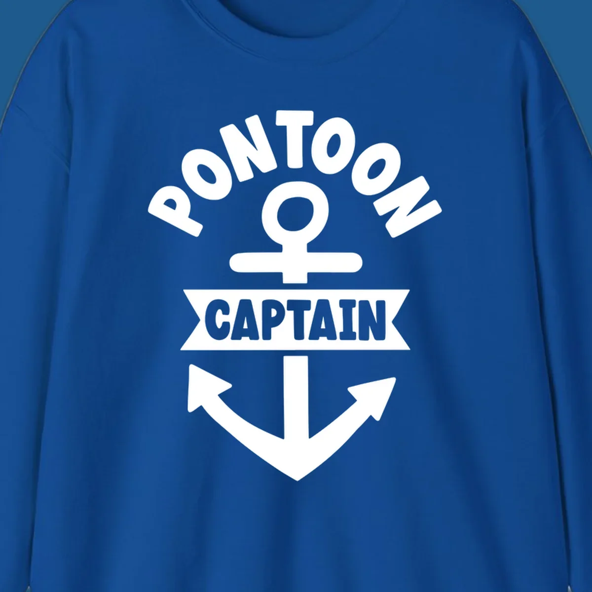White pontoon captain anchor emblem design