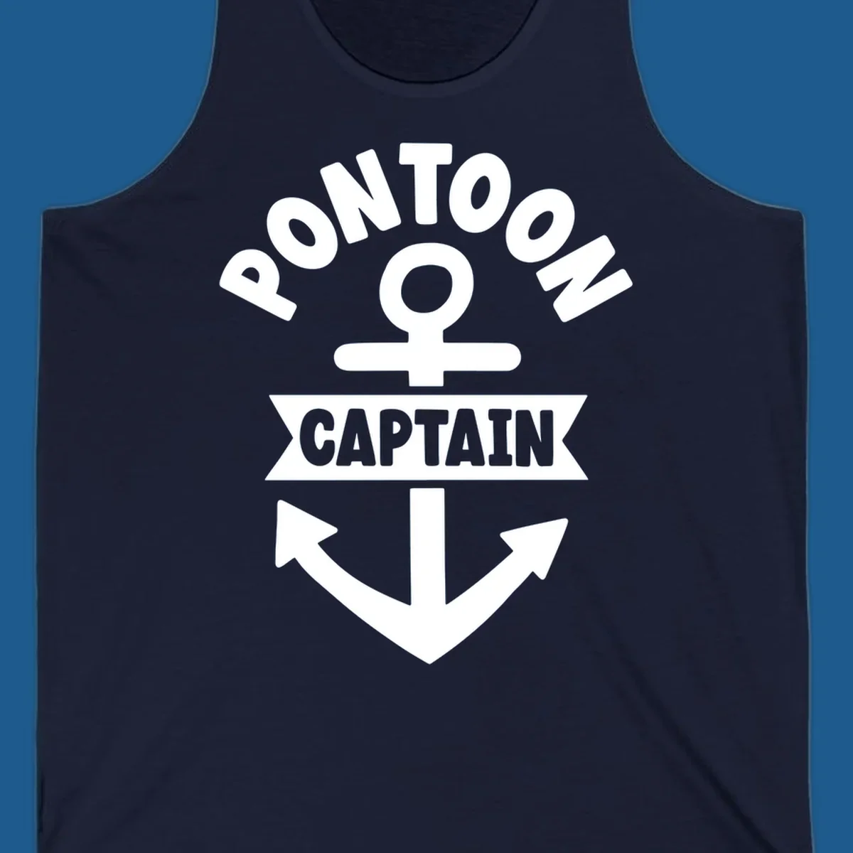 White pontoon captain anchor emblem design