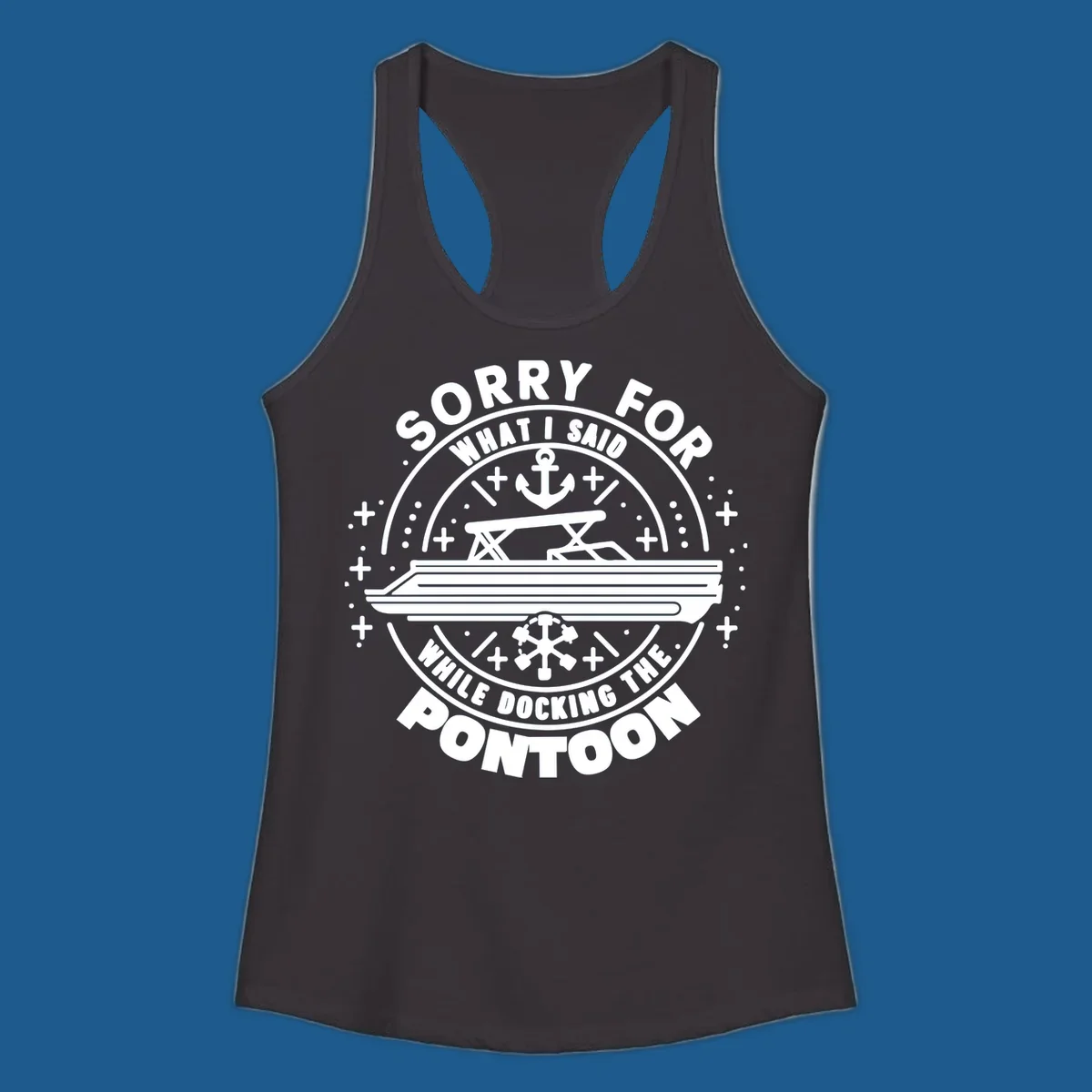Illustration for 'Sorry For What I Said While Docking The Pontoon' shirt.
