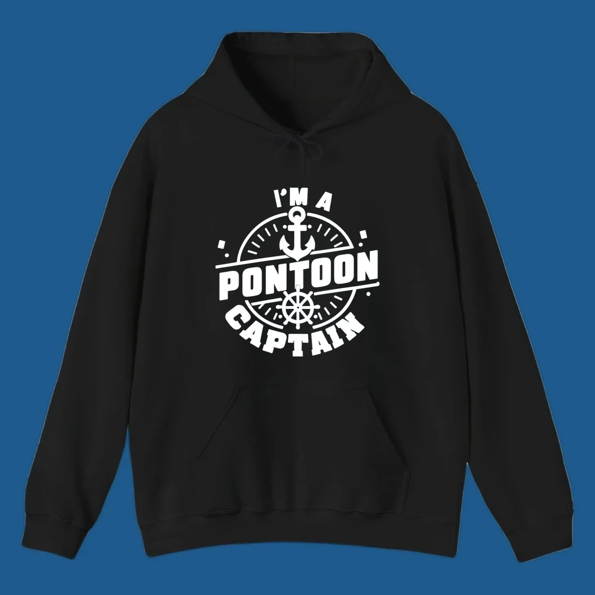 I'm A Pontoon Captain design with anchor and ship's wheel.