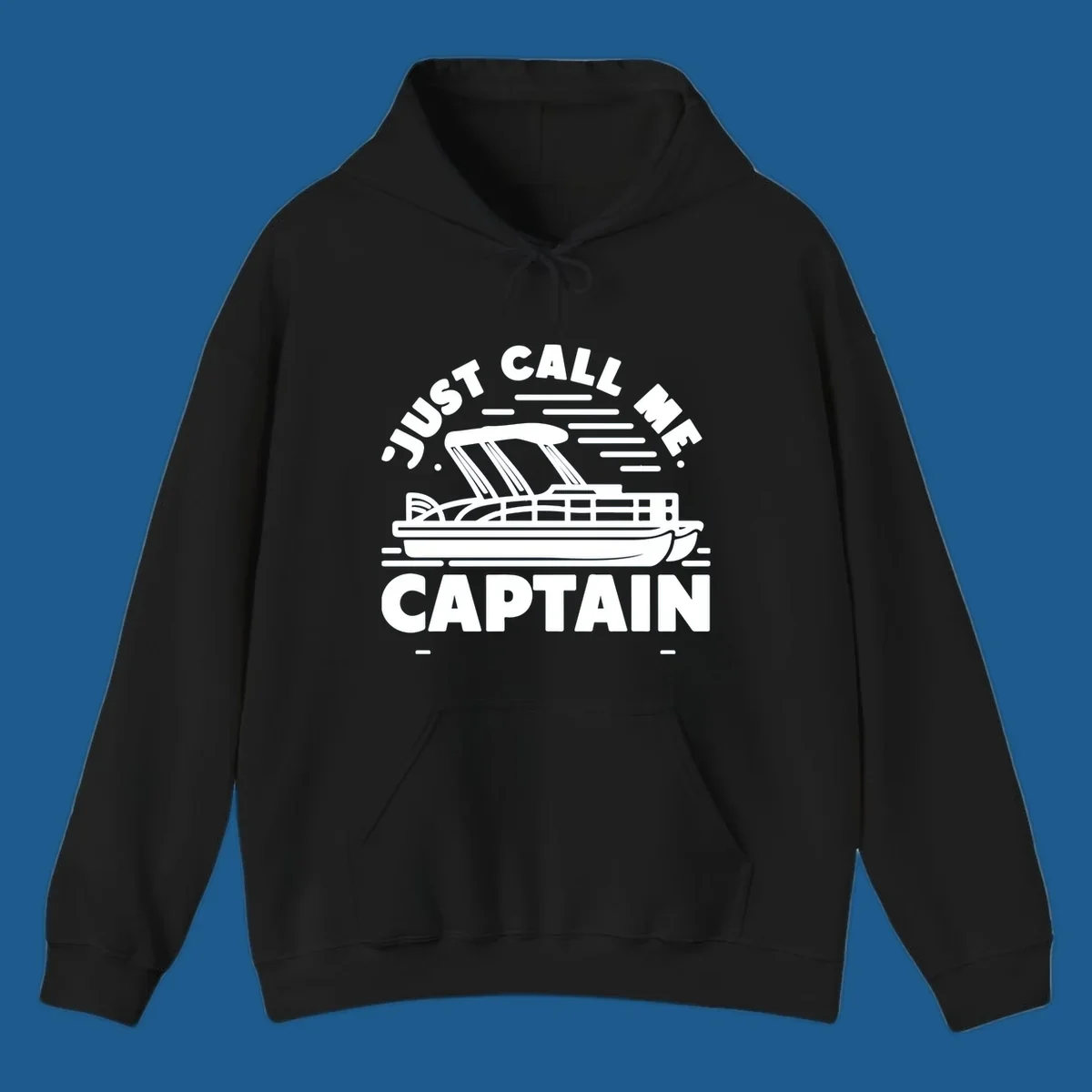 Just Call Me Captain pontoon boat illustration with text. Primary keyword root: just-call-me-captain.