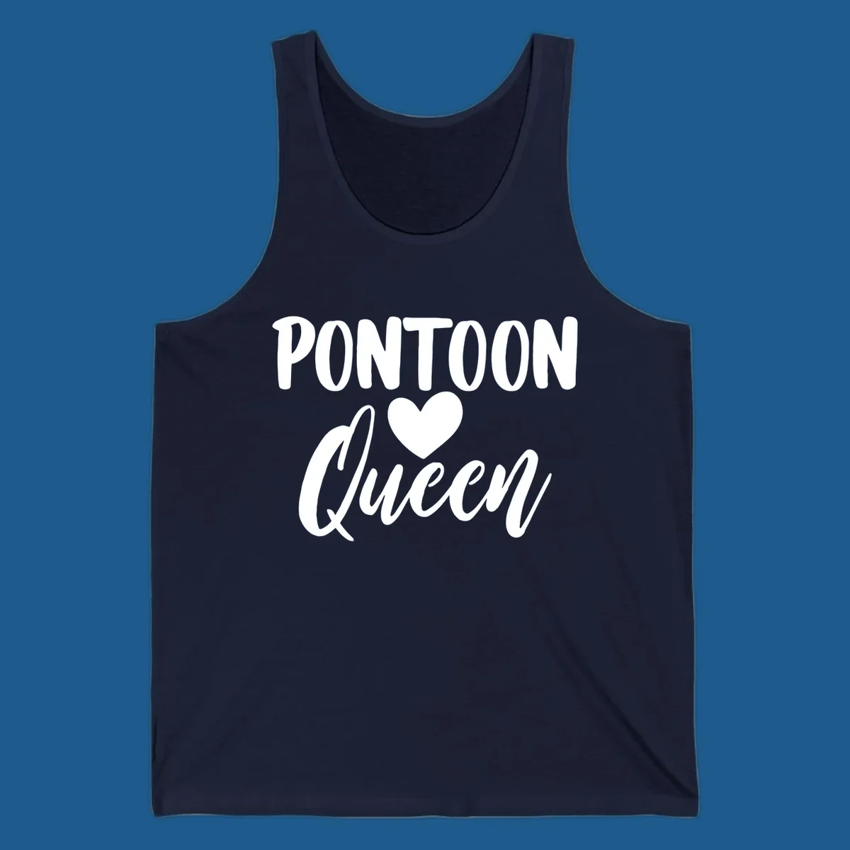 Pontoon Queen text with a heart graphic.